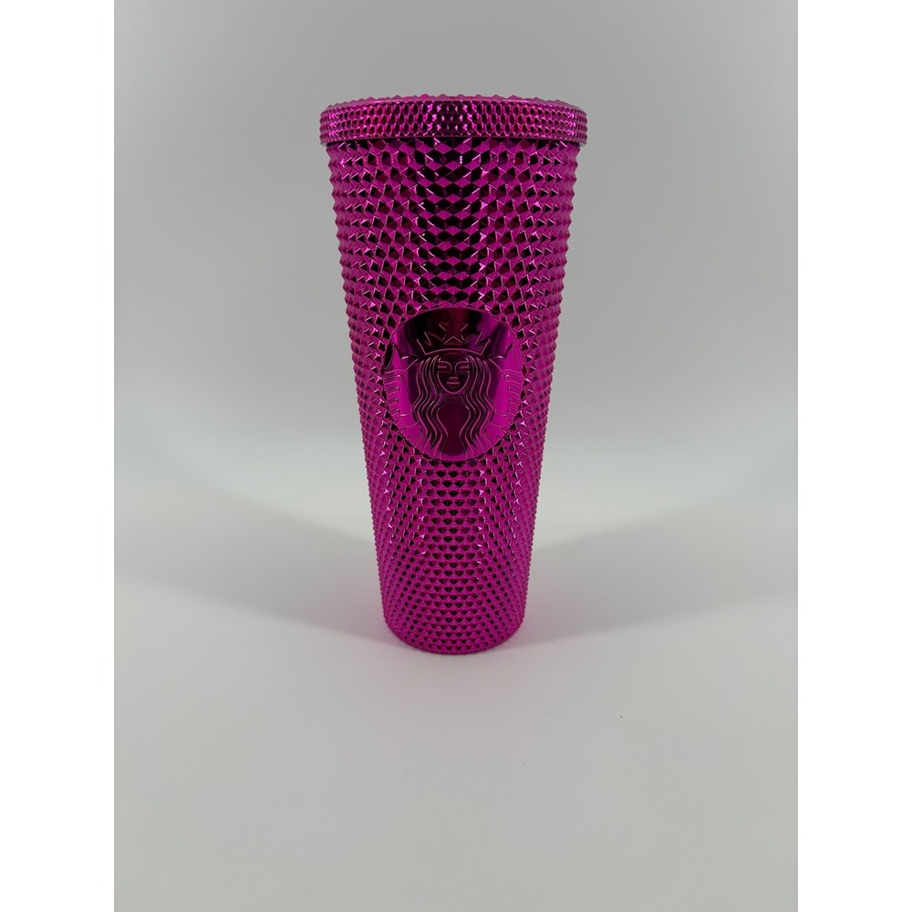Starbucks Studded Tumbler Metallic Magenta Pink 24oz Venti Cold Cup 2021